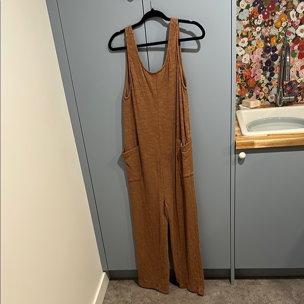 Brown Sleeveless Jumpsuit